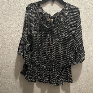 Democracy Black and White Patterned Blouse